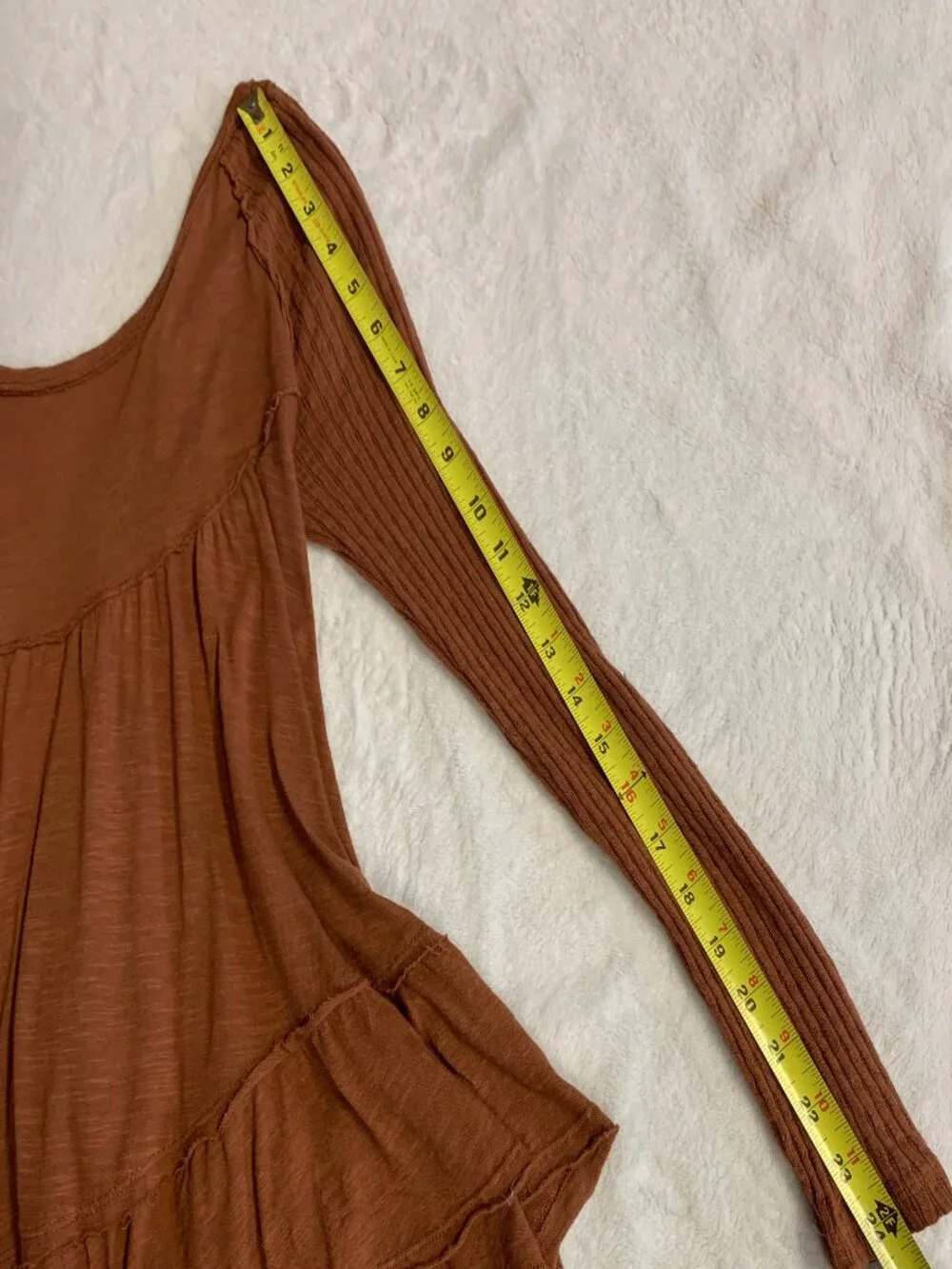 Free People Sundae Tunic Top M Ginger Snap Low Back Boho Cotton Tee
